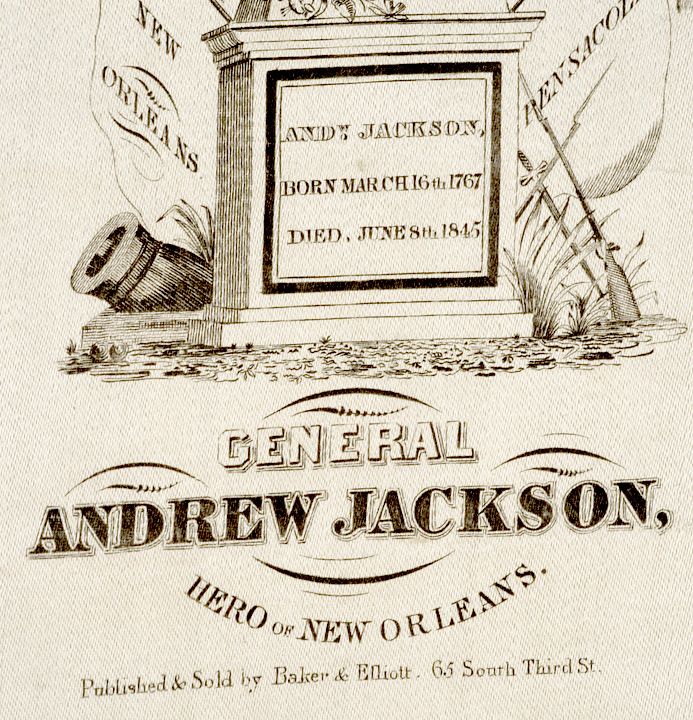 Andrew Jackson Commemorative Silk Mourning Ribbon  