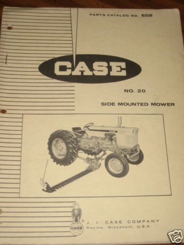 Case 20 Sickle Bar Mower Parts Manual Book Catalog  