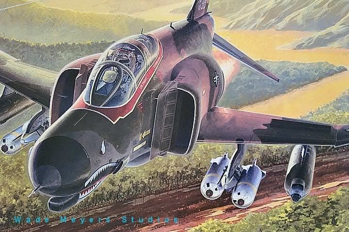 Aviation Art   366th TFW Gunfighters USAF F 4 Phantom  