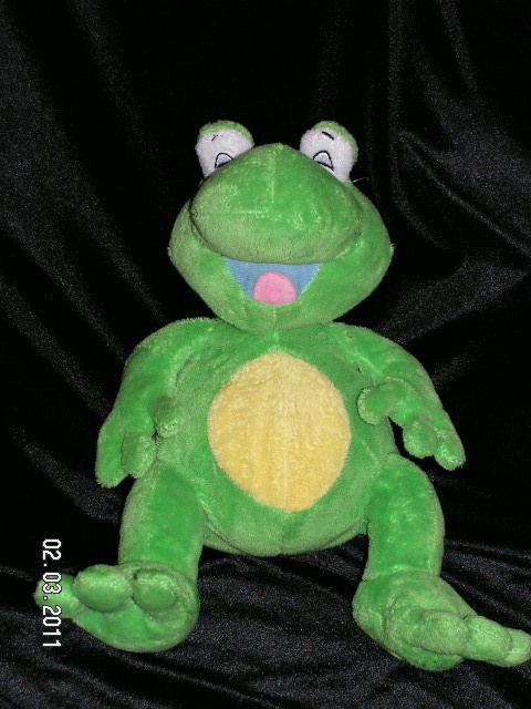 Luv N Care Nuby Green Frog Tickle Toes Giggling Plush  