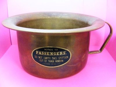 NANAS Vintage Central Pacific Railroad Brass Train Cuspidor Spittoon 