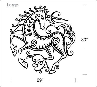 BIG UNICORN   Vinyl Wall Art Decals Stickers Tatoo  