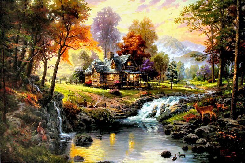 Mountain Retreat (Mountain Retreat I) by Thomas Kinkade