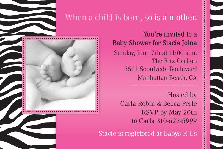 Adorable Custom Baby Shower Invitations   5x7 size  