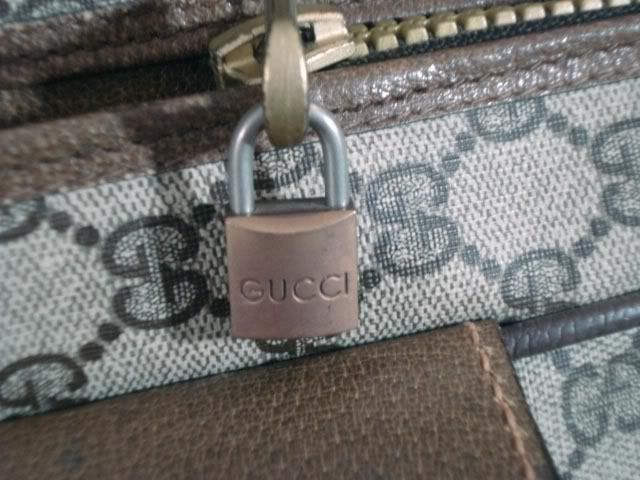 Authentic Vintage Gucci Monogram Canvas Leather Suitcase Travel 