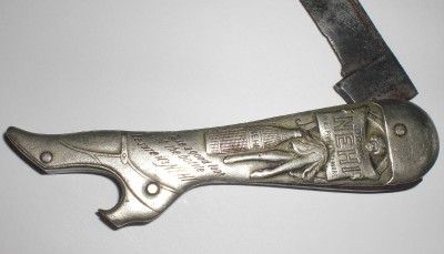   advertising LEG KNIFE/Bottle Opener~1920s~USA/Remington/UMC~RARE