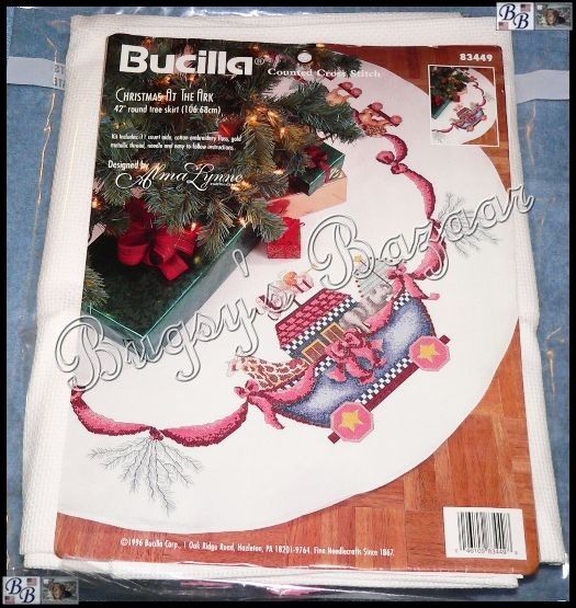 Bucilla CHRISTMAS AT THE NOAHS ARK Counted Cross Stitch Tree Skirt 