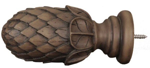   Drapery Hardware Pair 2 Pole Finials Large Artichoke Design 5 Colors