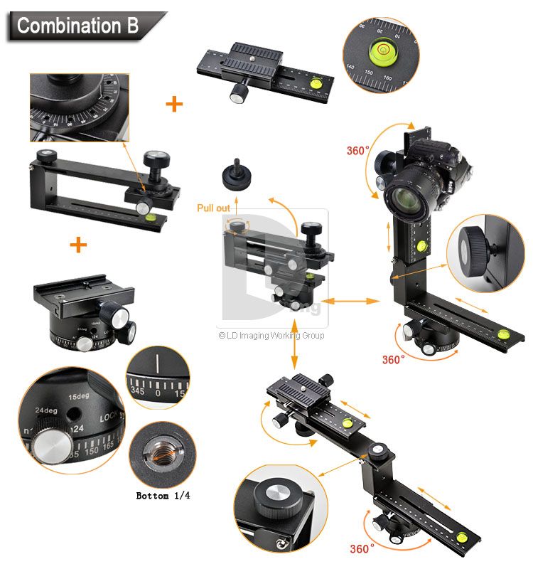 360° Swivel Gimbal Bracket + Pro Panoramic Kit Tripod Head + Special 