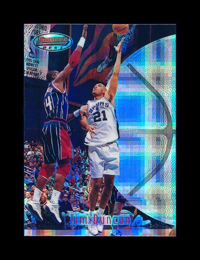   97 BOWMANS BEST #106 TIM DUNCAN RC ATOMIC REFRACTOR ROOKIE REF SPURS