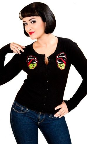   Zombie Head Cardigan Rockabilly Punk Tattoo Pin Up Retro 50s  