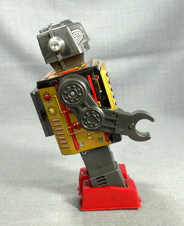 1960s JAPAN SH HORIKAWA ROBOT ATTACKING MARTIAN LITHO TIN SPACE TOY 