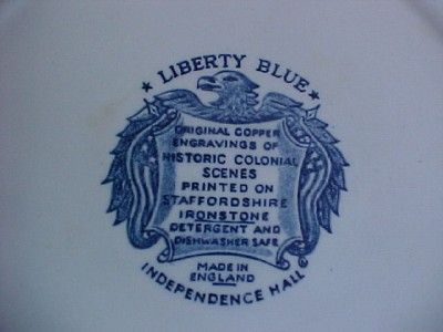 Staffordshire LIBERTY BLUE Independence Hall D. PLATE  