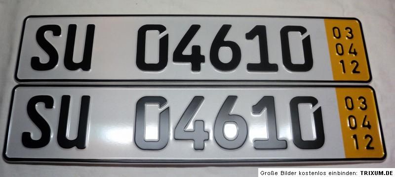 PAIR, 2 GERMAN LICENSE PLATES NEW   CHOOSE ONE OF 9 NUMBERS   SEE 