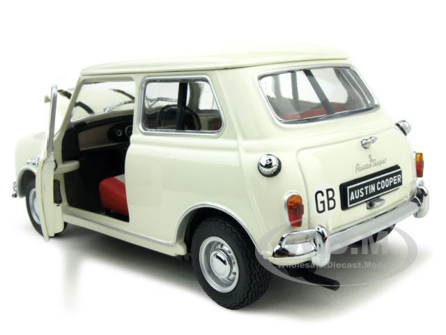   18 scale diecast car model of austin mk1 mini cooper s white 50th