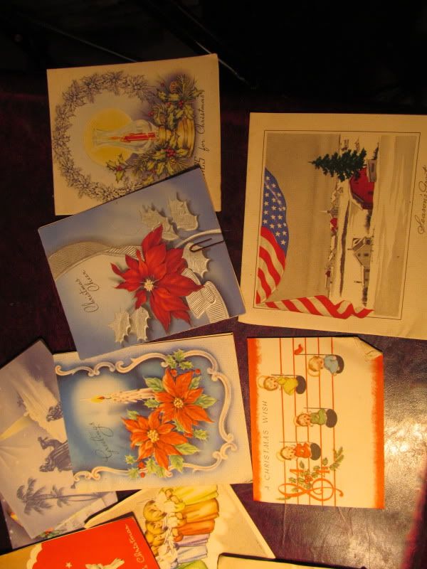 120 VINTAGE CHRISTMAS GREETING CARD COLLECTION USED 1940S AND MORE 