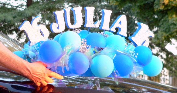 CUSTOM MADE PERSONALIZED SWEET 16 BALLOON CENTERPIECE  