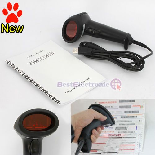 USB Laser Barcode Bar Code Scanner Reader for Laptop PC  