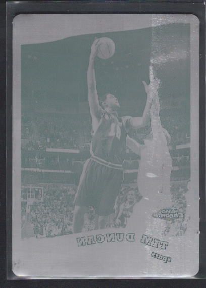 TIM DUNCAN 05/06 TOPPS CHROME BLACK PRESS PLATE 1/1  