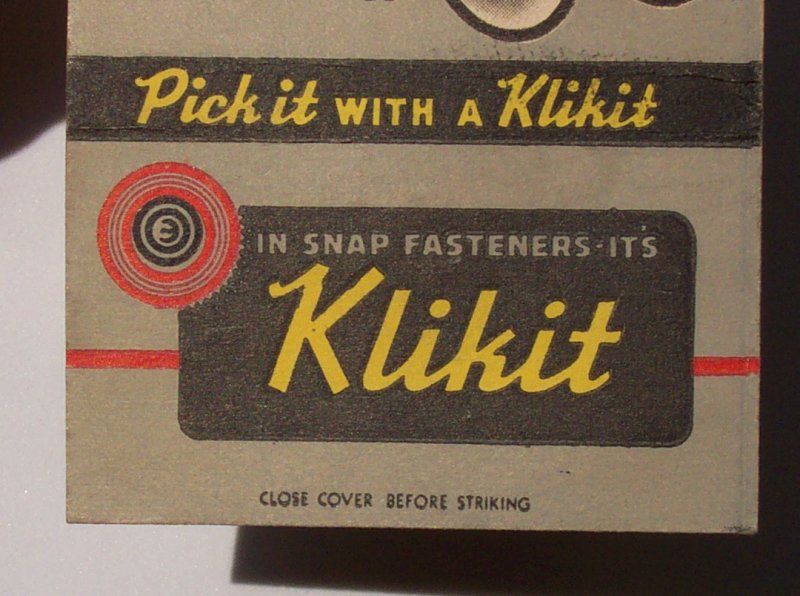 1940s Rau Fasterners Klikit Billboard MB Providence RI  