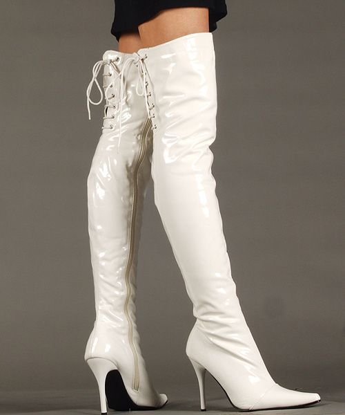 Pink pvc Over knee Thigh Boots US Sz 5 6 7 8 9 10 11 12  