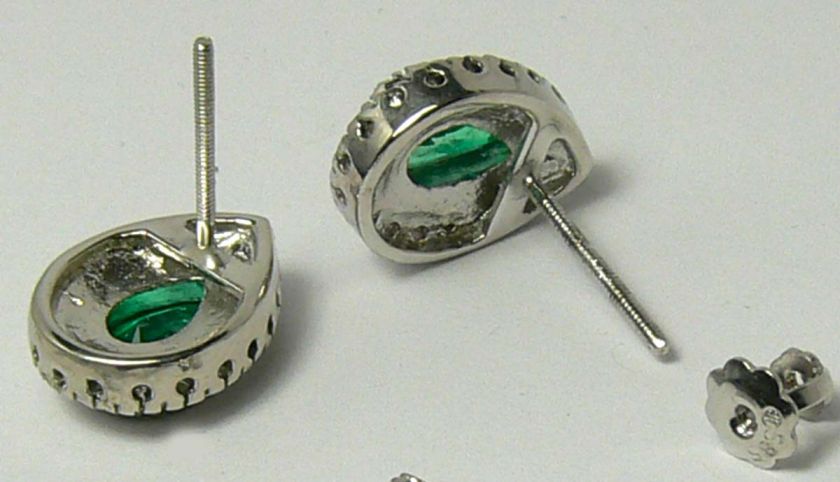 BEWITCHING COLOMBIAN EMERALD & DIAMOND EARRINGS 2CTS  