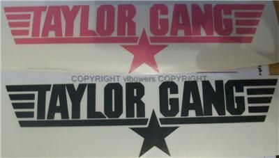 TAYLOR GANG DECAL STICKER VINYL WALL ART 20CM X 5.5CM  