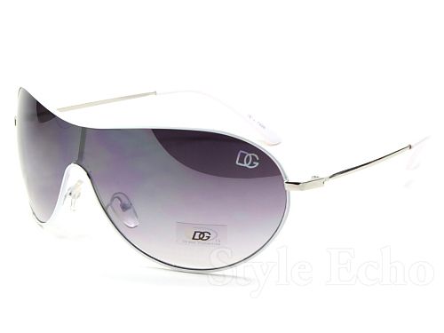 Metal Gradient Shield Womens Designer Sunglasses with Logo on Lens 