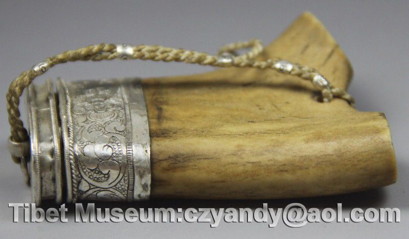 Wonderful Old Tibet Noble Silver Deer Horn Snuff Bottle  