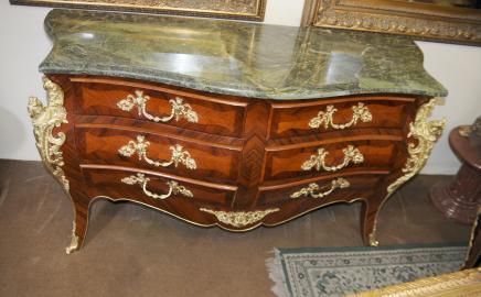 French Empire Bombe Chest Drawers Commode Furniture  