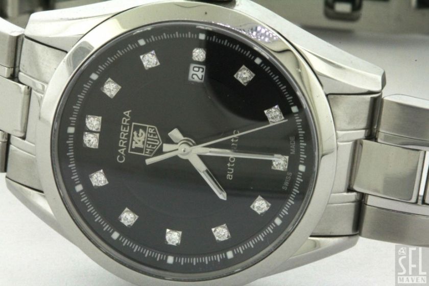 TAG HEUER CARRERA VS1/F DIAMOND DIAL SS AUTOMATIC LADIES WATCH W/ DATE 