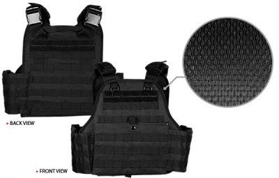   CHEST RIG KEVLAR ARMOR PLATE CARRIER ONLY TACTICAL VEST ~ BLACK  