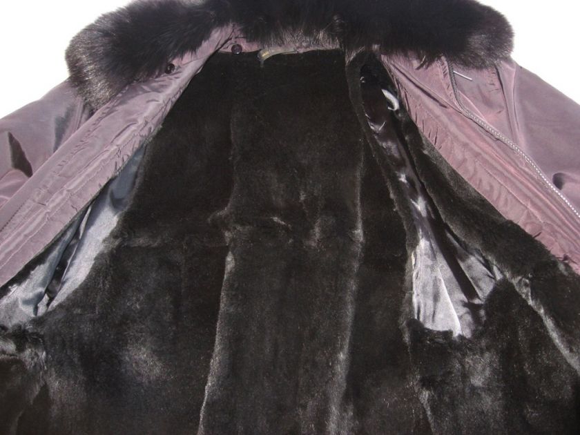 Womens Modele Chombert Fur Collar Fur Lined Coat S  