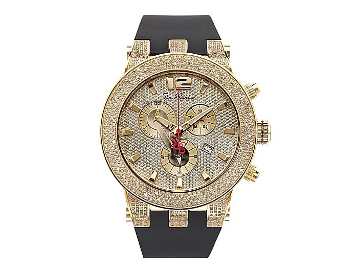 Joe Rodeo JoJo Broadway 5.00 ct Diamond Mens Yellow Gold Steel Watch 