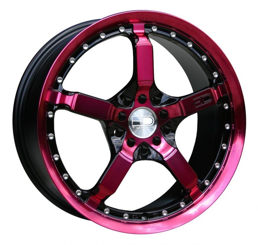 17 HD TUNING COOL DOWN PINK RIMS MUSTANG CIVIC CALIBER FUSION NITRO 