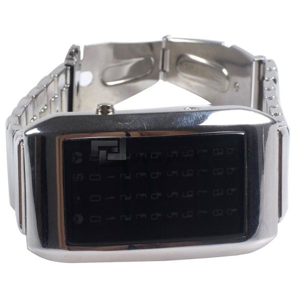 NEW Cool Fashionable Binary LED Digital Stainless Wrist Watch S  
