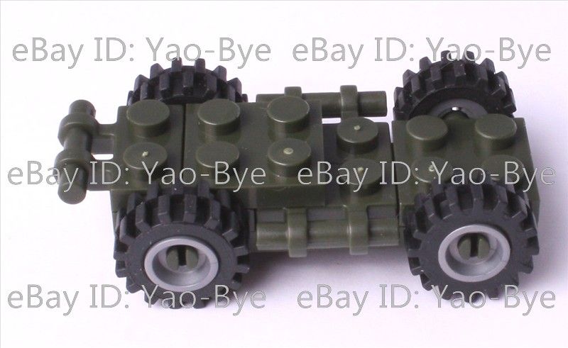   ARMED JEEP HEAVY MACHINE GUNS BUILDING TOYS 28 BRICK 1 MINIFIG  