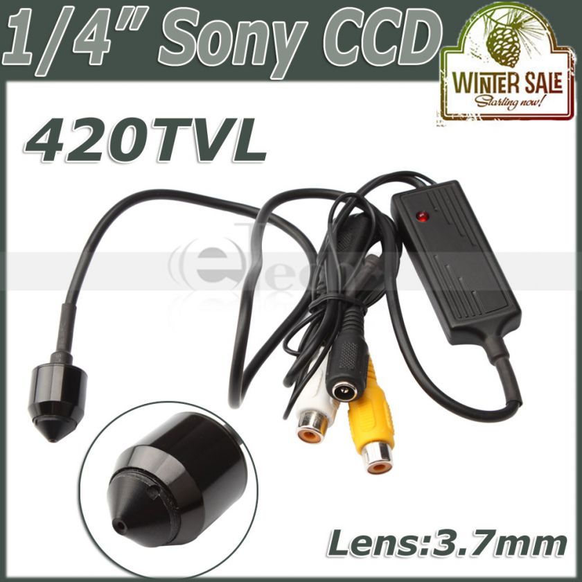 HD CCD 420TVL Bullet shaped Pinhole Security Camera Black