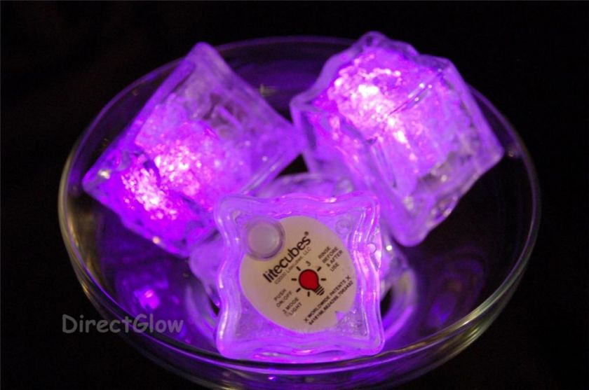 Set of 12 Litecubes PINK Light up LED Ice Cubes 022099175117  