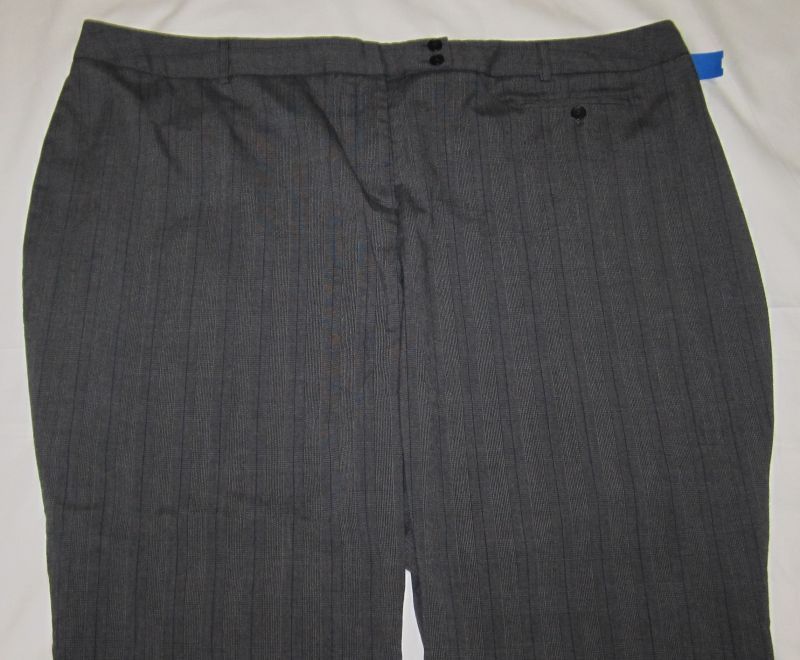 Pants Slacks Lane Bryant Black Gray Grey Navy Red Plaid 28 Dress EUC 