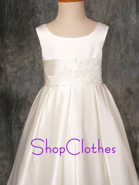 157 Ivory Flower girl dresses holy communion dress SZ 5  