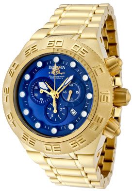 Invicta Watch 1941 Mens Subaqua Sport Chronograph Blue Dial 18k Gold 