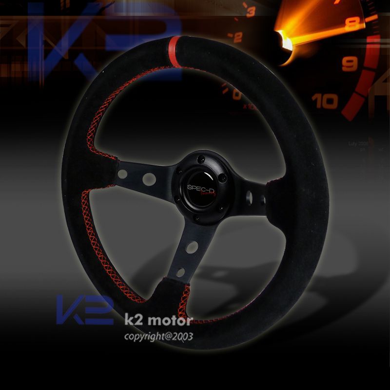 UNIVERSAL 330MM STEERING WHEEL DEEP DISH STY BLK SUEDE  