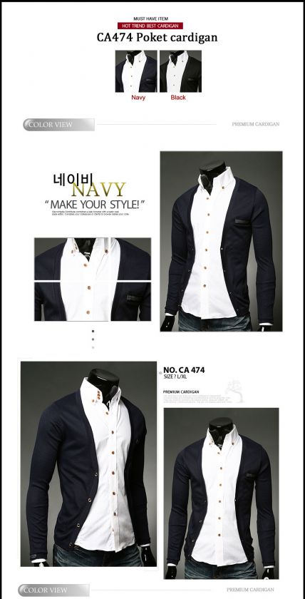 Mens Premium Poket kint Cardigan,Slim fit Dandy Sweaters, Korea 