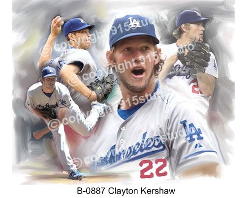 Clayton Kershaw  giclee print on canvas B 0887  