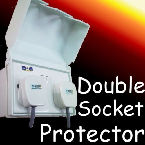 Caravan External Outdoor 2 Gang Socket Cover Protector  