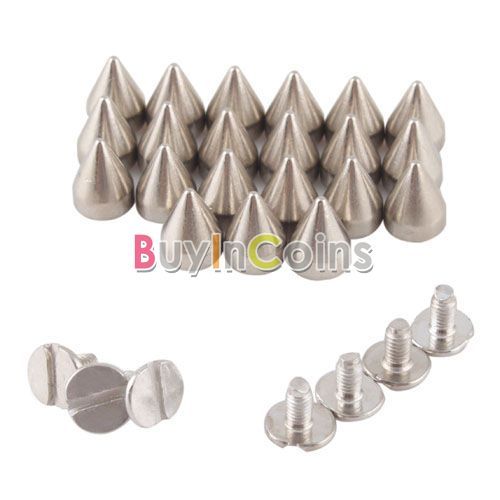   Silver Cone Spikes Screwback Studs Leather Craft DIY Goth Punk Spot