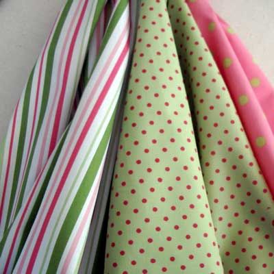 Classic 1/8 POLKA DOT~CELERY/Pink Poplin~Fabric /Yd.  