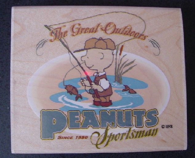 Peanuts Snoopy Charlie Brown rubber stamp   NEW  