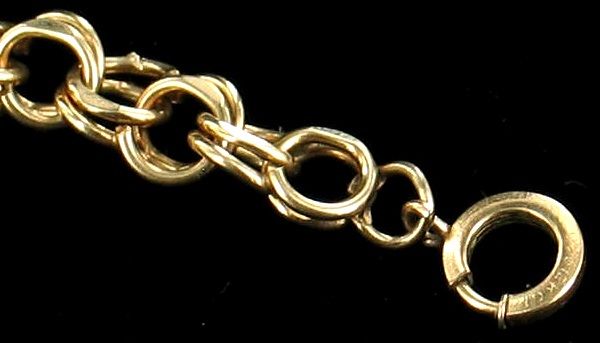 VINTAGE 12K GF DOUBLE NEAT LINK CHARM BRACELET 7.5  